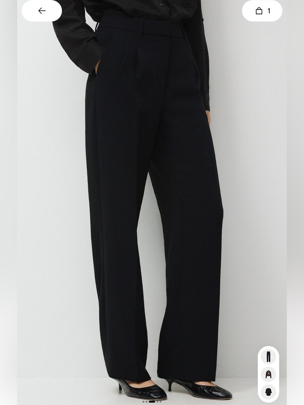 Aritzia Black High-Waist Wide Leg Trousers